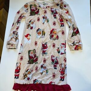 Velveteen by Bunny Knots Holiday Kids Nightgown with Santa and Reindeer bamboo